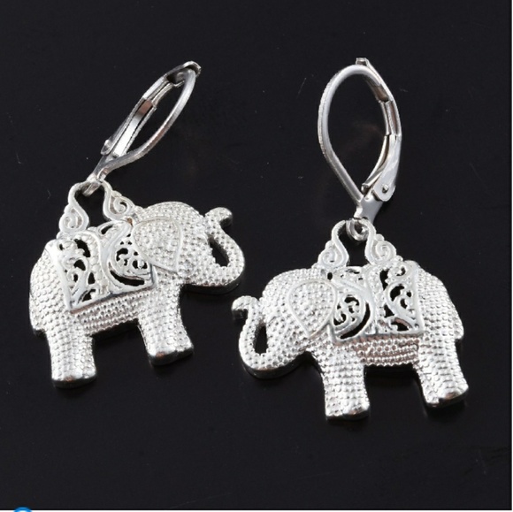 Elephant Dangle Drop Earrings for Women Genuine 925 Sterling Silver Jewelry 4g